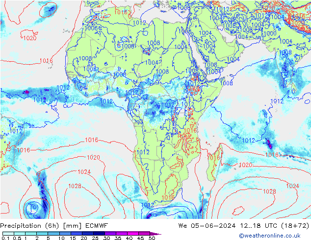 Z500/Rain (+SLP)/Z850 ECMWF We 05.06.2024 18 UTC