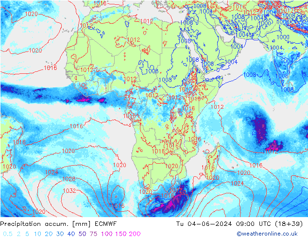 Precipitation accum. ECMWF wto. 04.06.2024 09 UTC