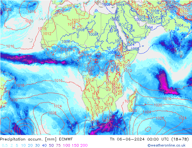 Precipitation accum. ECMWF Th 06.06.2024 00 UTC