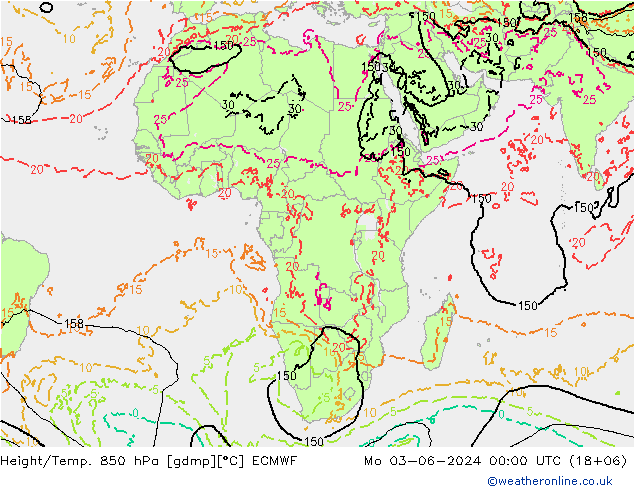 Z500/Rain (+SLP)/Z850 ECMWF  03.06.2024 00 UTC