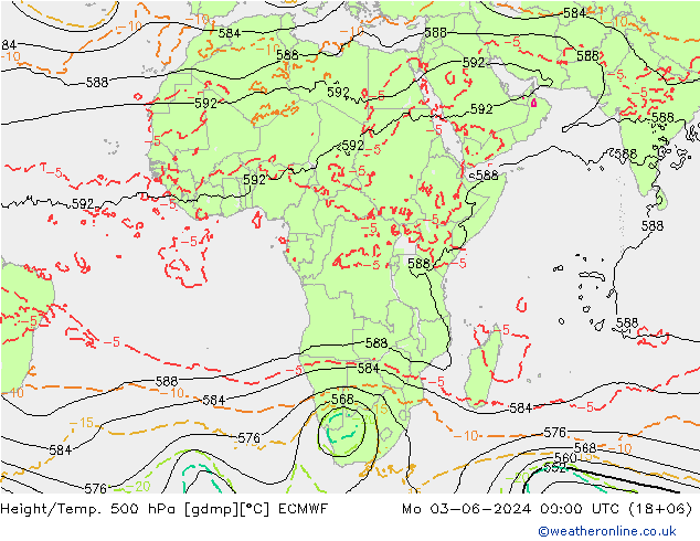 Z500/Rain (+SLP)/Z850 ECMWF  03.06.2024 00 UTC