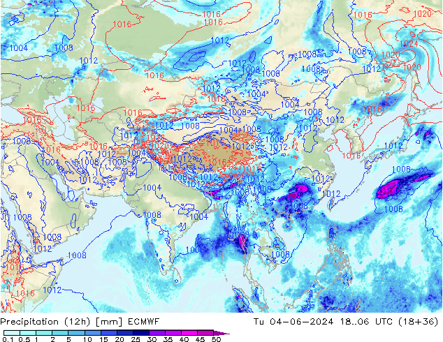 Yağış (12h) ECMWF Sa 04.06.2024 06 UTC