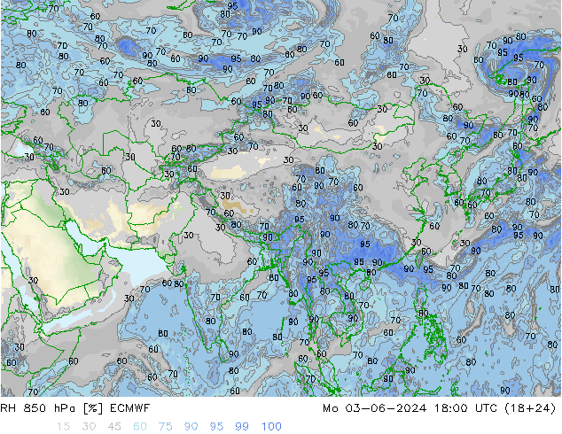 RH 850 hPa ECMWF  03.06.2024 18 UTC