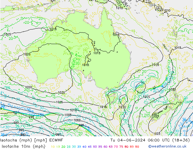 Isotaca (mph) ECMWF mar 04.06.2024 06 UTC