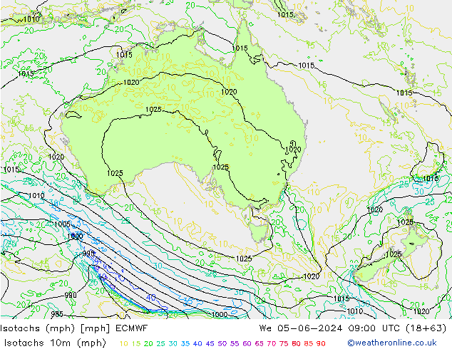 Isotachs (mph) ECMWF St 05.06.2024 09 UTC