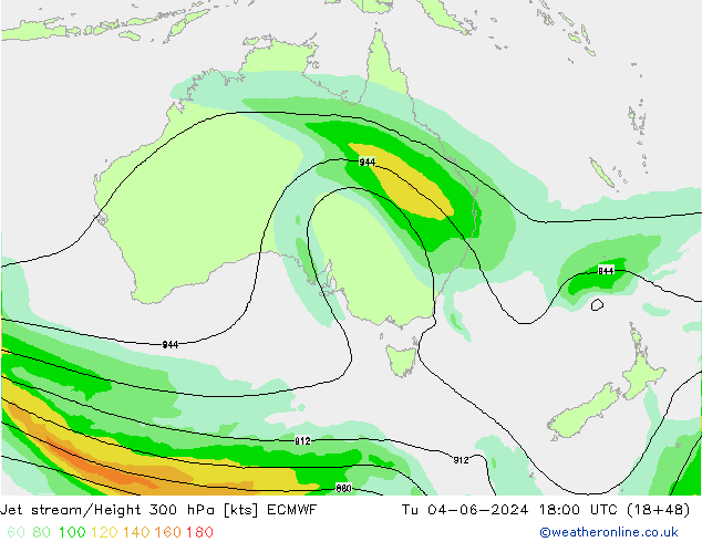 Straalstroom ECMWF di 04.06.2024 18 UTC