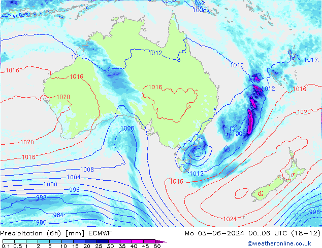 Z500/Rain (+SLP)/Z850 ECMWF Mo 03.06.2024 06 UTC