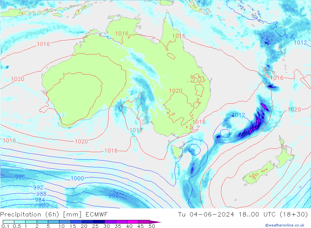 Z500/Rain (+SLP)/Z850 ECMWF Út 04.06.2024 00 UTC