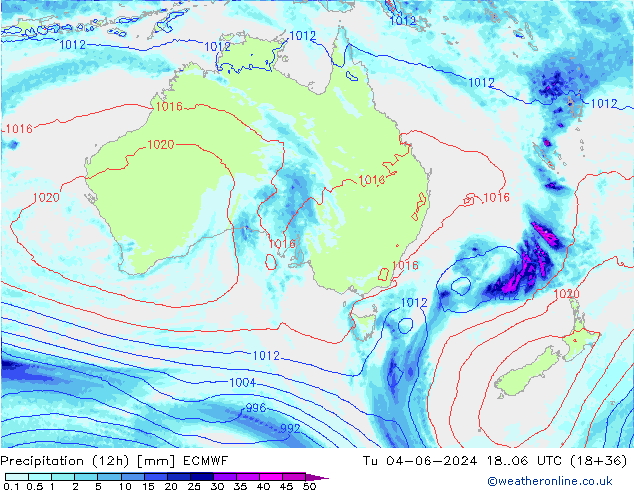 Precipitación (12h) ECMWF mar 04.06.2024 06 UTC