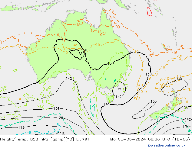 Z500/Rain (+SLP)/Z850 ECMWF Po 03.06.2024 00 UTC