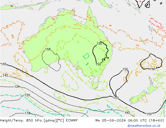 Z500/Rain (+SLP)/Z850 ECMWF Qua 05.06.2024 06 UTC