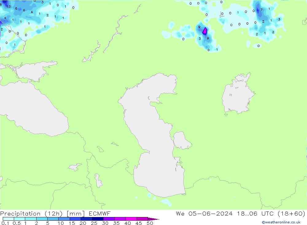 Precipitación (12h) ECMWF mié 05.06.2024 06 UTC