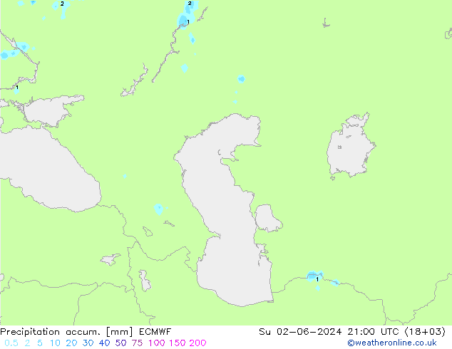 Totale neerslag ECMWF zo 02.06.2024 21 UTC