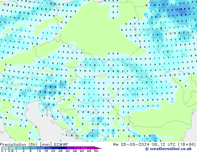 Z500/Rain (+SLP)/Z850 ECMWF Qua 05.06.2024 12 UTC