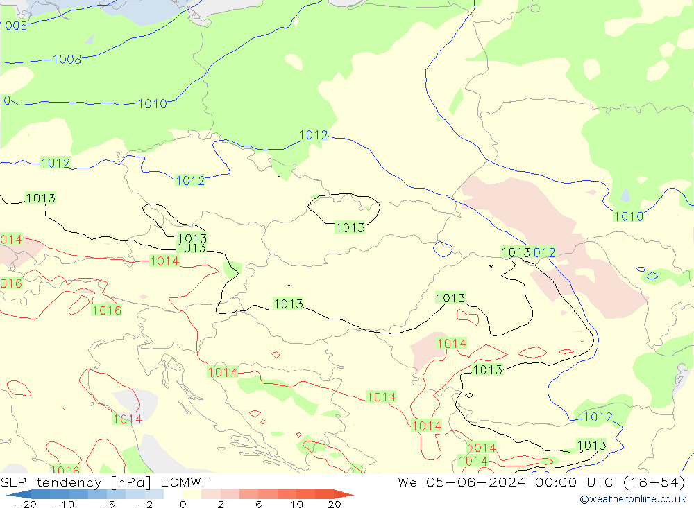 SLP tendency ECMWF We 05.06.2024 00 UTC
