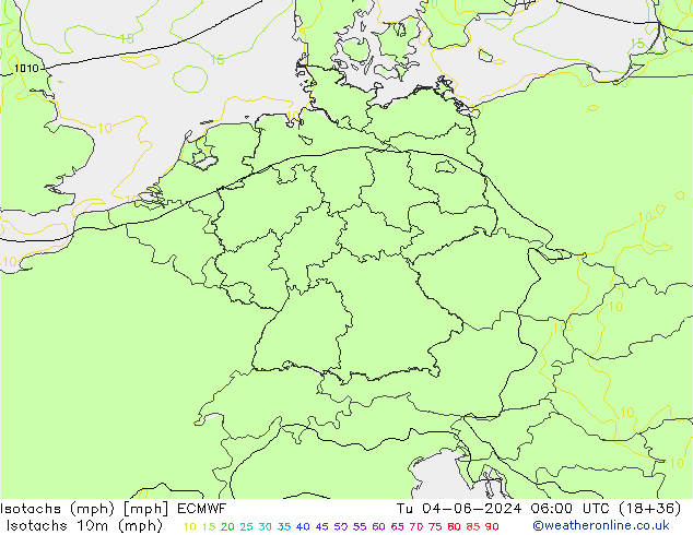 Isotachen (mph) ECMWF di 04.06.2024 06 UTC