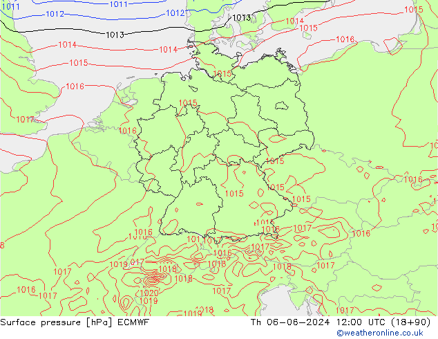 Bodendruck ECMWF Do 06.06.2024 12 UTC
