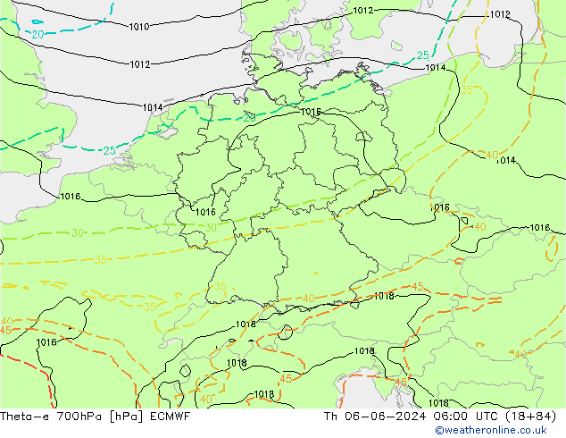 Theta-e 700hPa ECMWF Per 06.06.2024 06 UTC