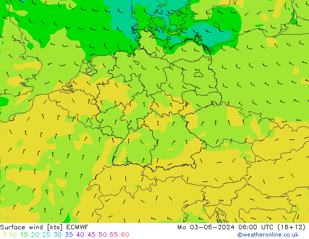 Bodenwind ECMWF Mo 03.06.2024 06 UTC