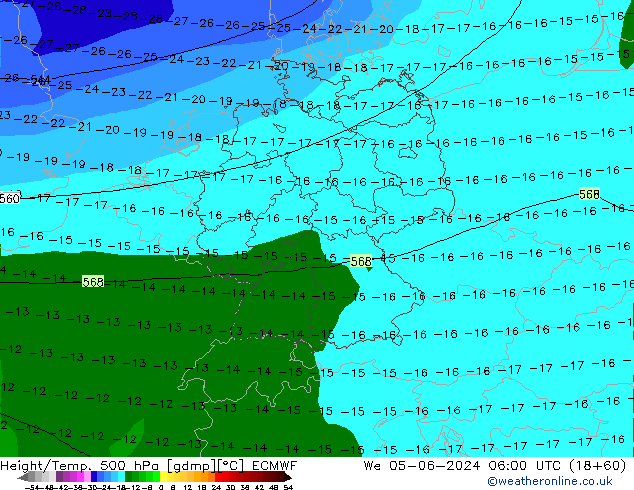 Z500/Rain (+SLP)/Z850 ECMWF śro. 05.06.2024 06 UTC