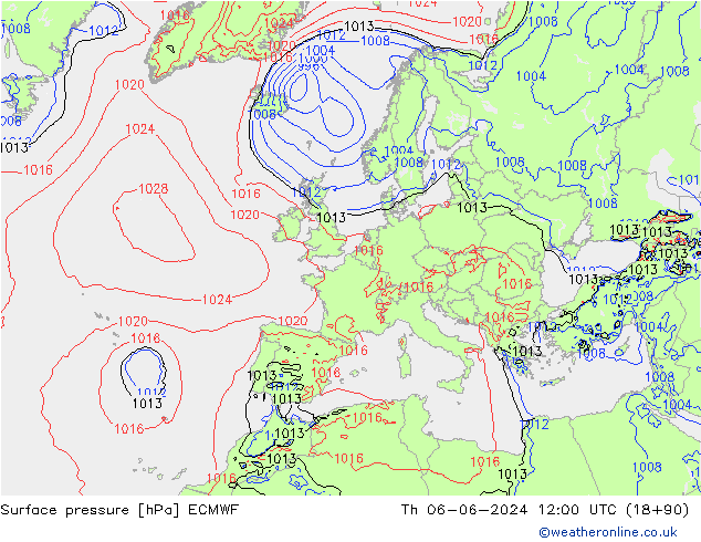 Yer basıncı ECMWF Per 06.06.2024 12 UTC
