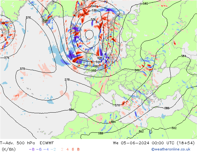 T-Adv. 500 hPa ECMWF mié 05.06.2024 00 UTC