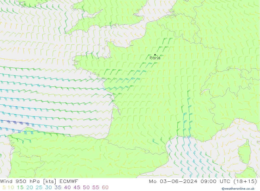  950 hPa ECMWF  03.06.2024 09 UTC