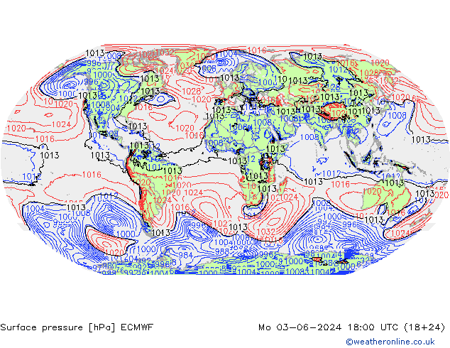 地面气压 ECMWF 星期一 03.06.2024 18 UTC