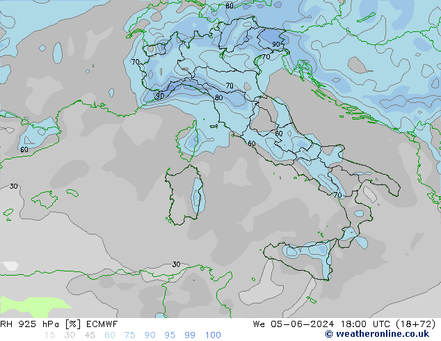 RH 925 hPa ECMWF St 05.06.2024 18 UTC