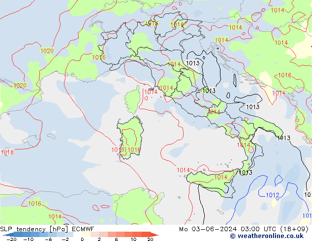 tendencja ECMWF pon. 03.06.2024 03 UTC