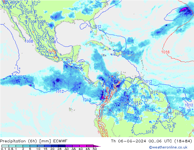 Z500/Rain (+SLP)/Z850 ECMWF чт 06.06.2024 06 UTC
