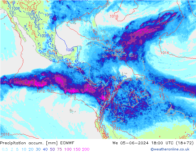 Precipitation accum. ECMWF We 05.06.2024 18 UTC