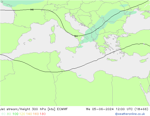 Jet stream/Height 300 hPa ECMWF We 05.06.2024 12 UTC