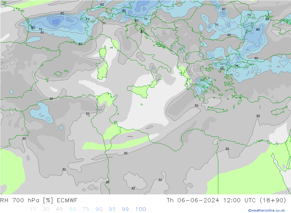 700 hPa Nispi Nem ECMWF Per 06.06.2024 12 UTC