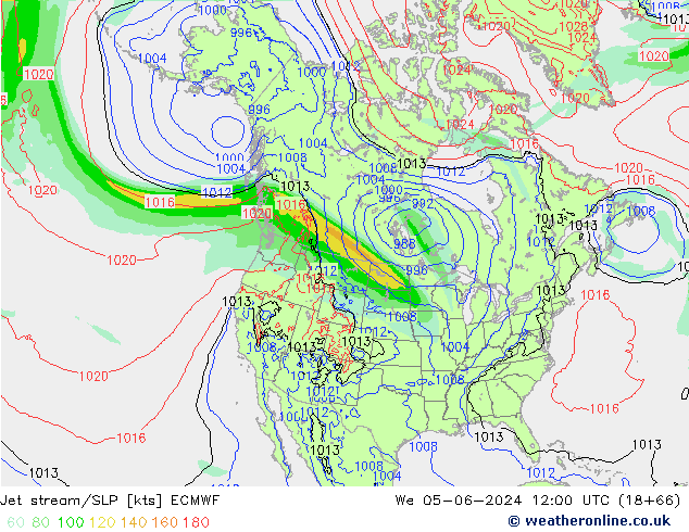 Polarjet/Bodendruck ECMWF Mi 05.06.2024 12 UTC