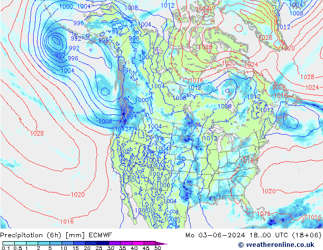 Z500/Rain (+SLP)/Z850 ECMWF lun 03.06.2024 00 UTC