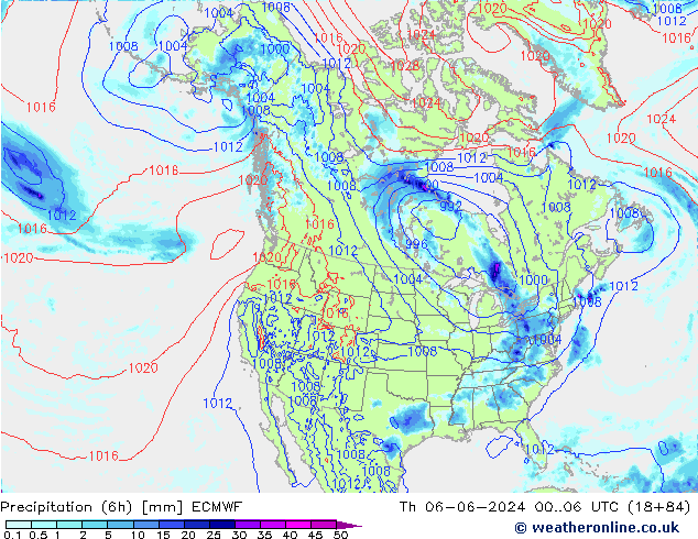 Z500/Rain (+SLP)/Z850 ECMWF  06.06.2024 06 UTC