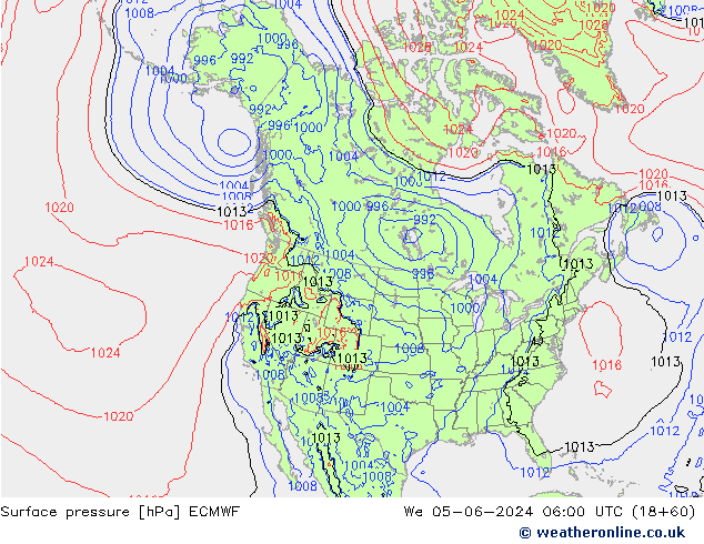 приземное давление ECMWF ср 05.06.2024 06 UTC