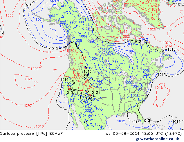 приземное давление ECMWF ср 05.06.2024 18 UTC