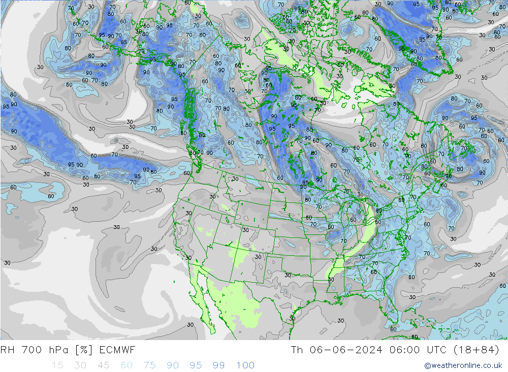 RH 700 hPa ECMWF Do 06.06.2024 06 UTC