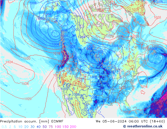 Precipitation accum. ECMWF We 05.06.2024 06 UTC