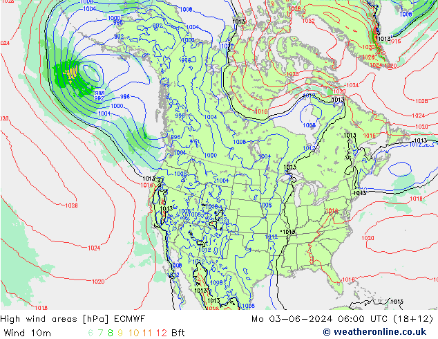 High wind areas ECMWF Mo 03.06.2024 06 UTC