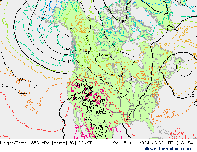 Z500/Rain (+SLP)/Z850 ECMWF St 05.06.2024 00 UTC