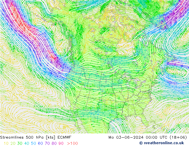 Streamlines 500 hPa ECMWF Mo 03.06.2024 00 UTC