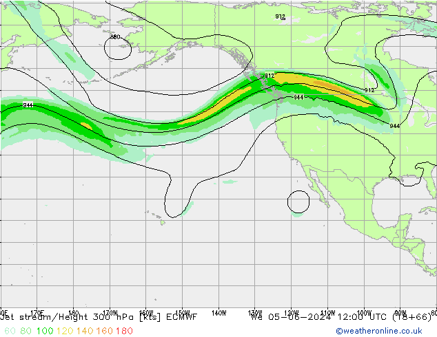 Jet stream/Height 300 hPa ECMWF St 05.06.2024 12 UTC