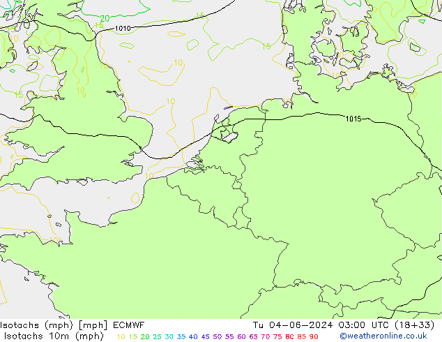 Isotachs (mph) ECMWF  04.06.2024 03 UTC