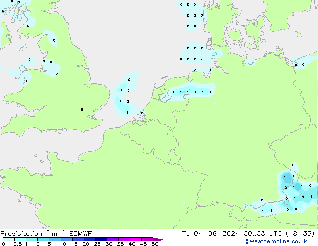Precipitation ECMWF Tu 04.06.2024 03 UTC
