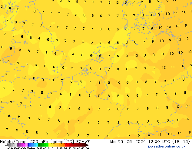 Z500/Regen(+SLP)/Z850 ECMWF ma 03.06.2024 12 UTC