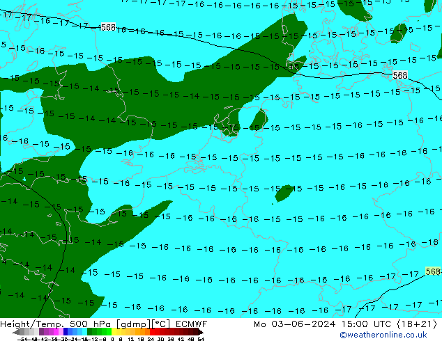 Height/Temp. 500 hPa ECMWF  03.06.2024 15 UTC