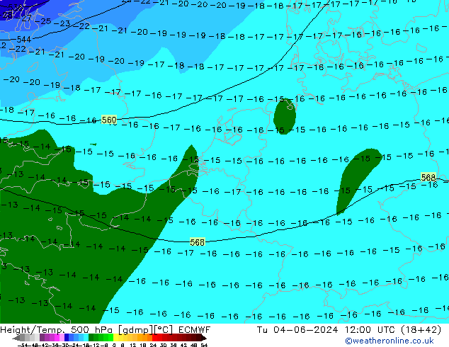 Z500/Rain (+SLP)/Z850 ECMWF mar 04.06.2024 12 UTC